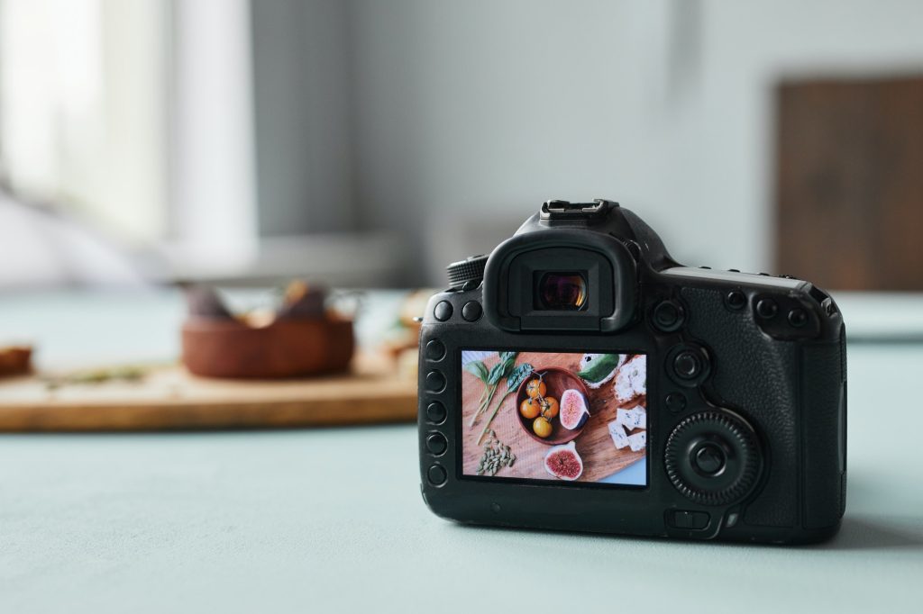 Camera with Food Photography Background