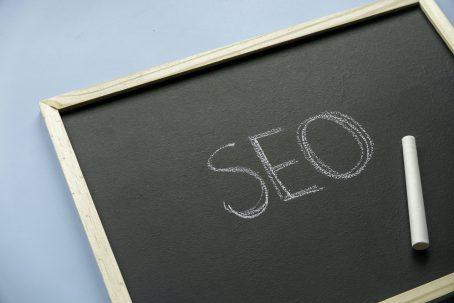 Search engine optimization concept.Chalkboard written with word SEO.